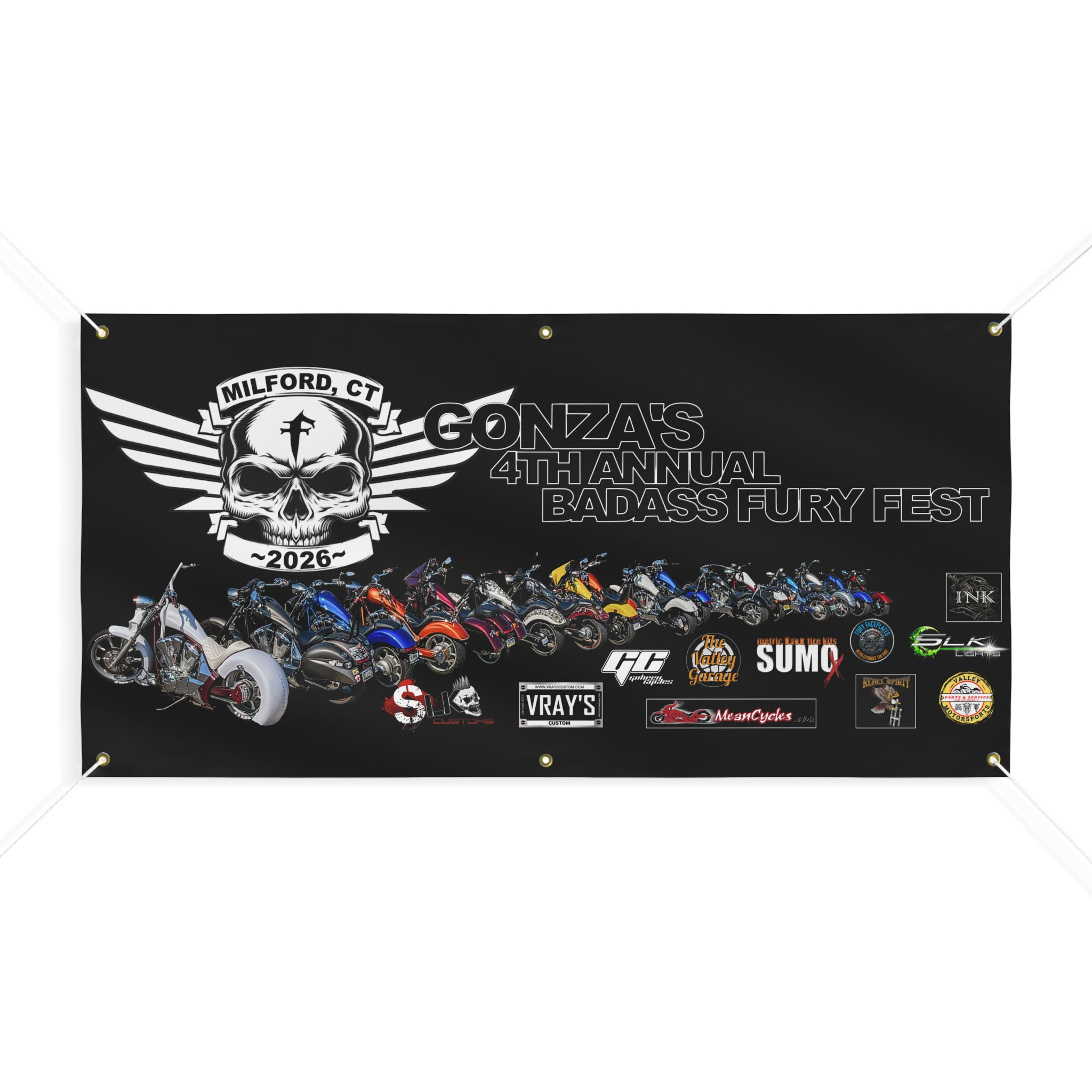 GONZA Badass Fury Fest 2026 Matte Banner