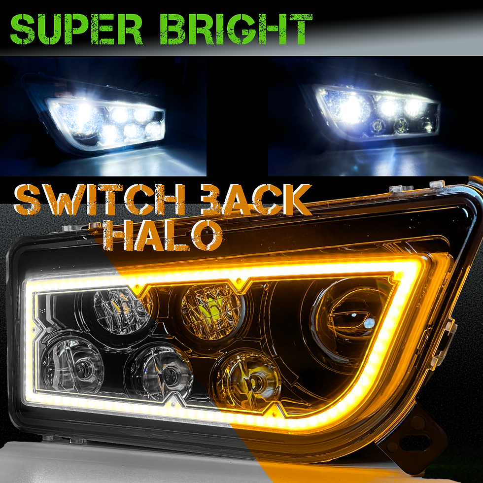 Thumbnail: Polaris RZR LED Headlights Halo Switchback Dual Color Turn signal kit.
