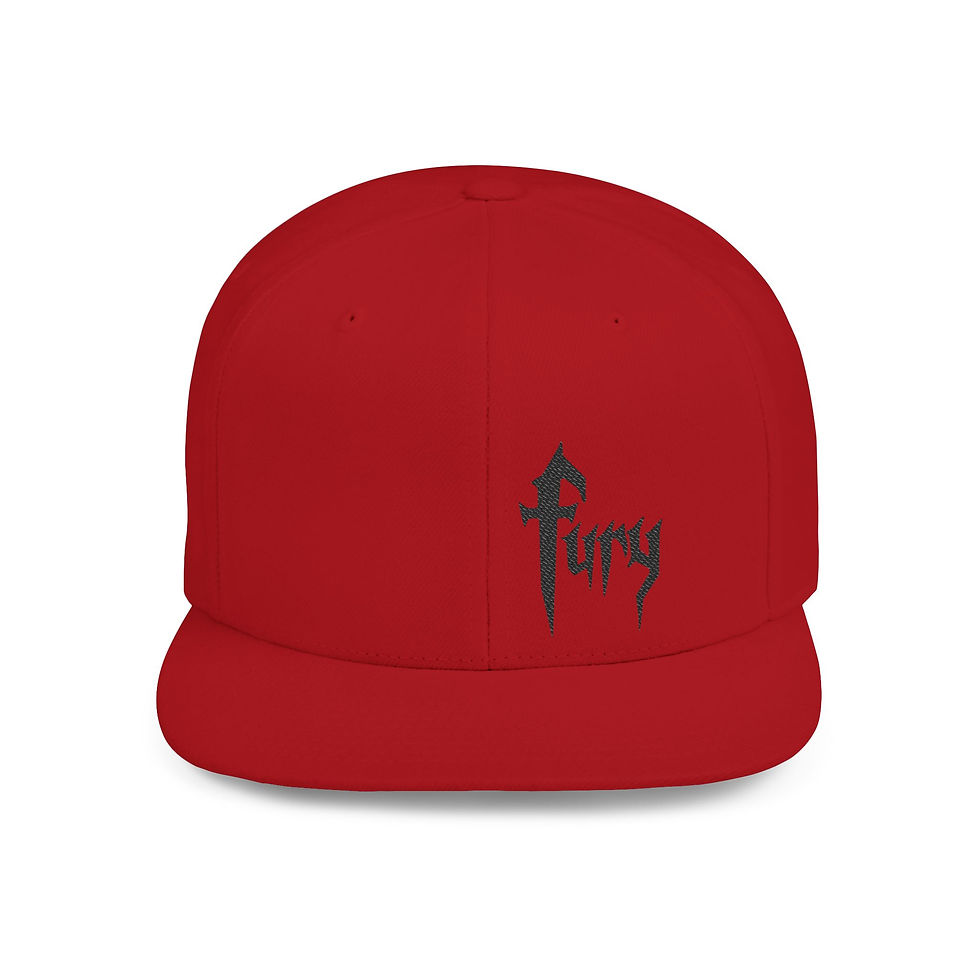 Thumbnail: Black Embroidered Honda Fury Flat Bill Snapback Hat 