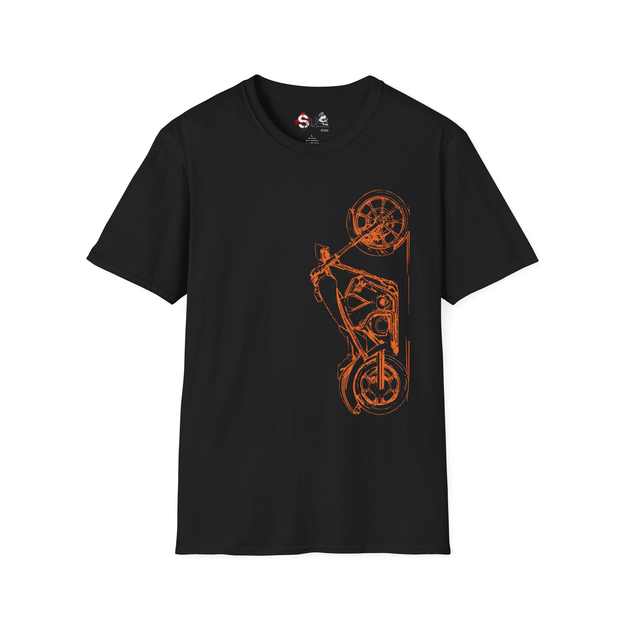 Orange Honda Fury Motorcycle Choper T-Shirt 