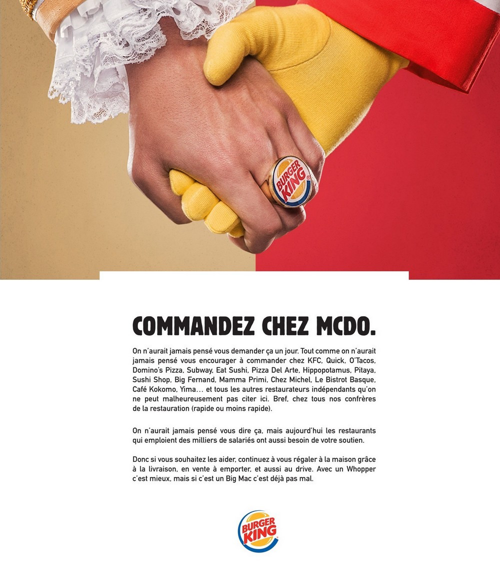 Burger King incite à commander chez MacDo