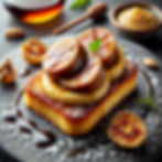 Tosta de mazapan salado con foie y reducción de Pedro Ximenez