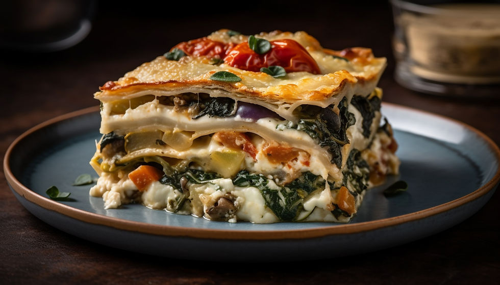 Lasaña de caza y verduras manchegas image