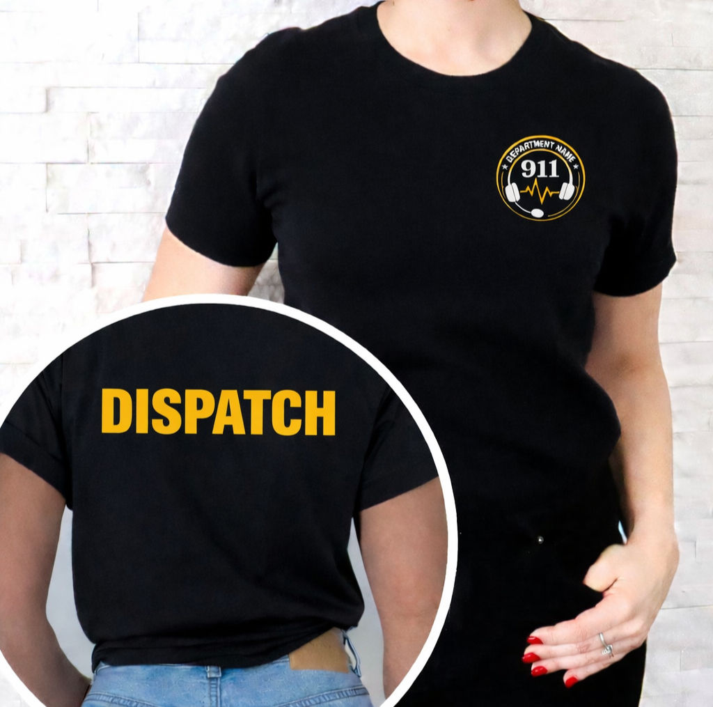 Custom 911 Dispatch Department Shirt – Headset Logo Communications Tee