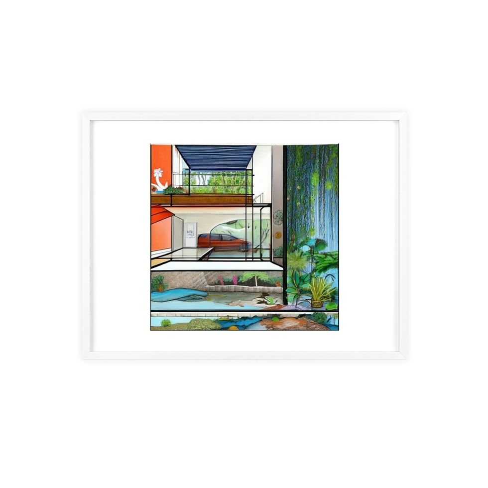 Miniatura: Posters with Wooden Frame, AI house design