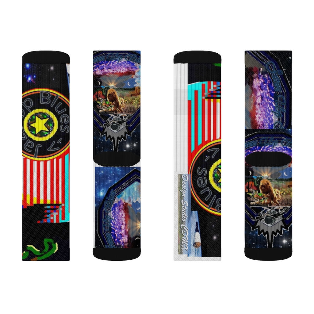Jazz Up Blues Sublimation Socks
