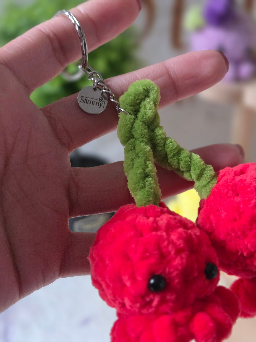 Miniature : Porte clef Poulpi Cerise en crochet