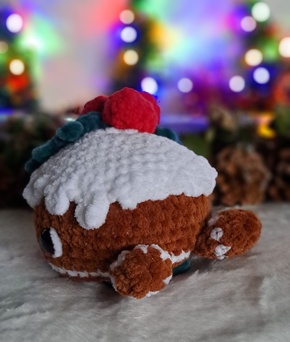 Miniature : Baleine en crochet Pain d'épice avec un glaçage et du houx