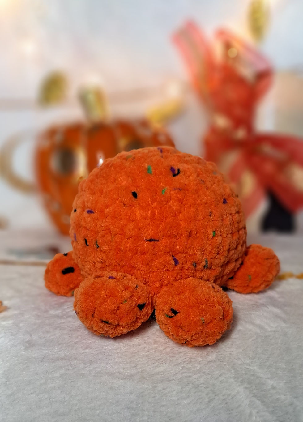 Miniature : Baleine en crochet orange Halloween