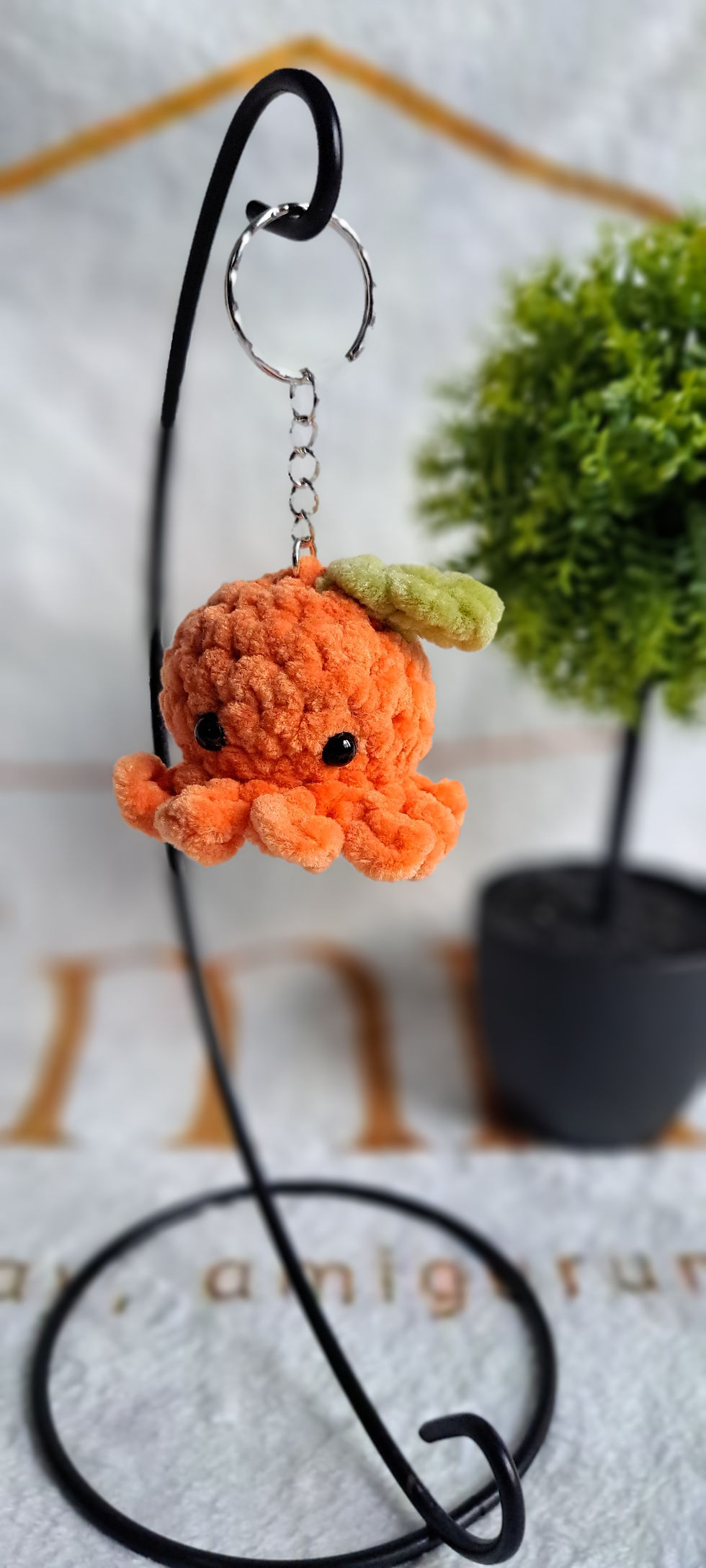 Miniature : Porte clef Poulpi Orange en crochet