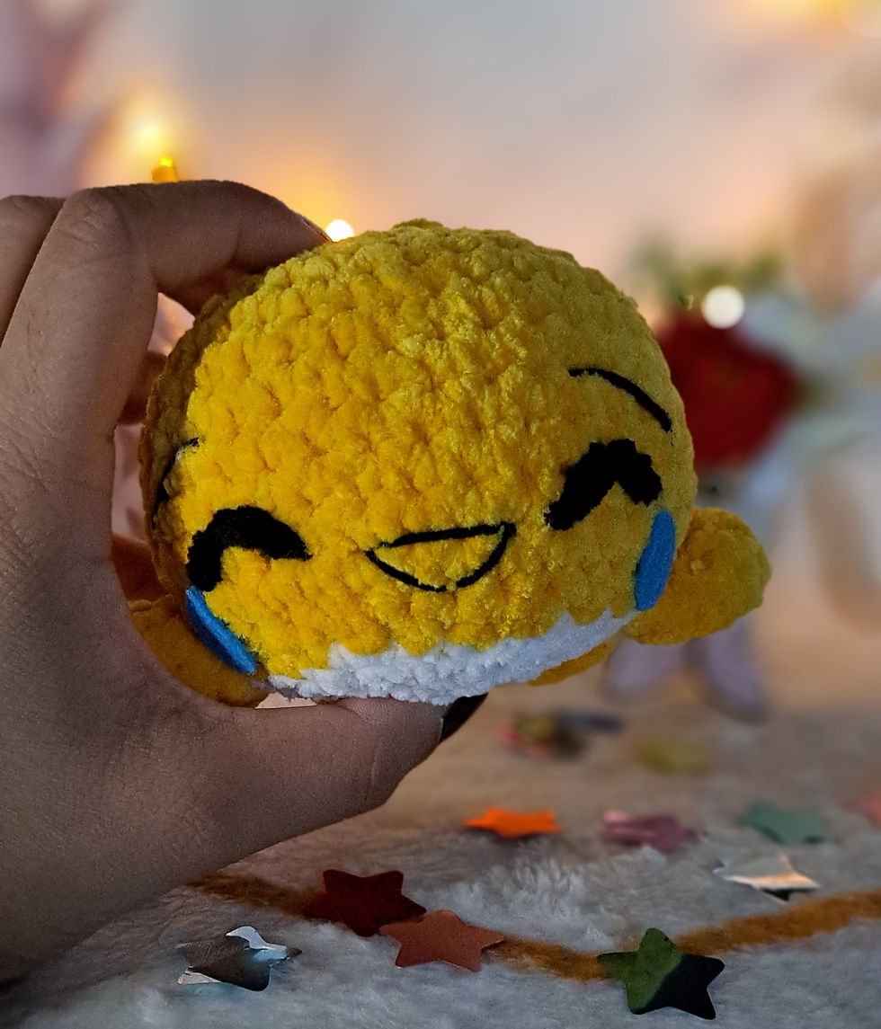 Miniature : Baleine en crochet émoji rire