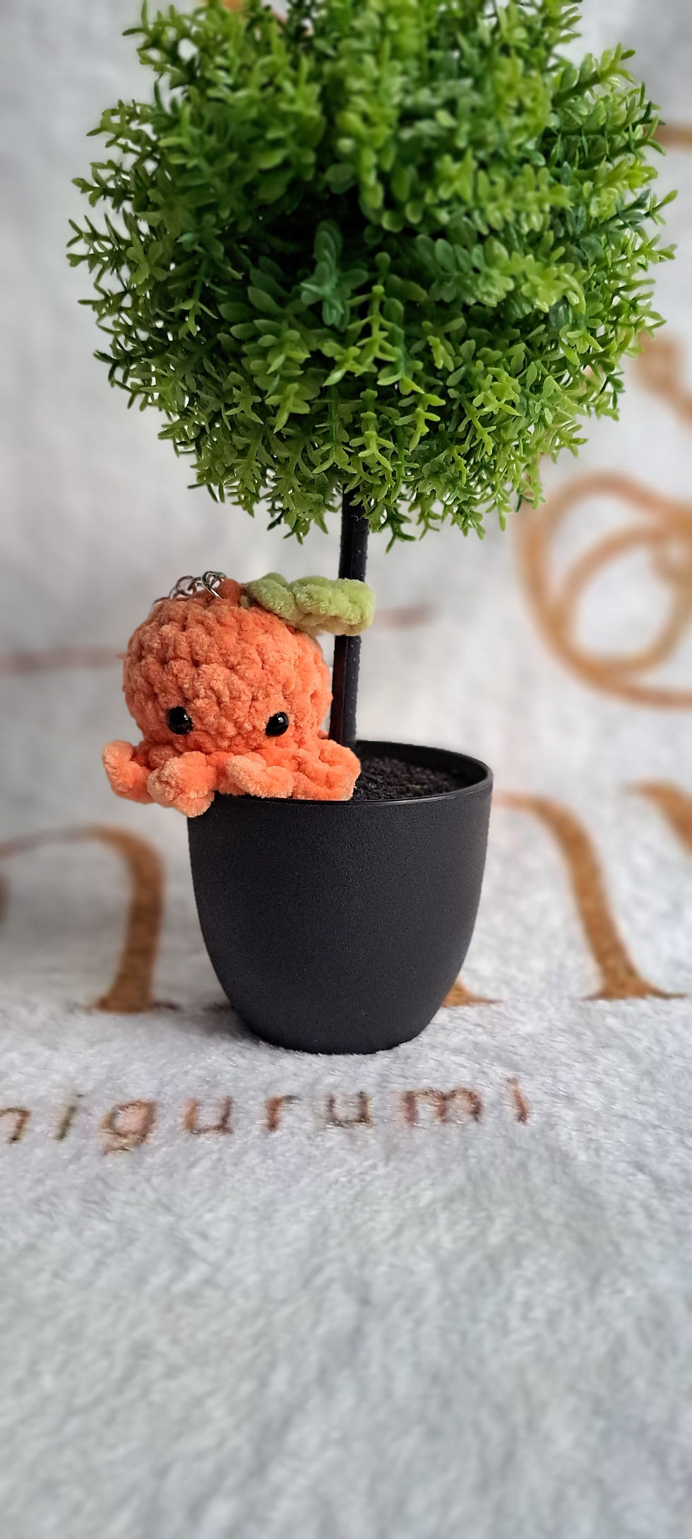 Miniature : Porte clef Poulpi Orange en crochet