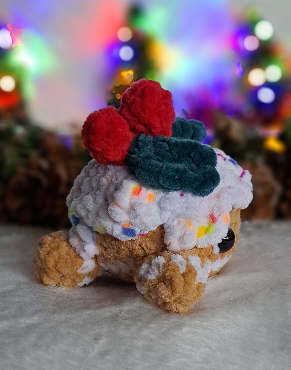 Miniature : Baleine en crochet Pain d'épice avec un glaçage multicolore