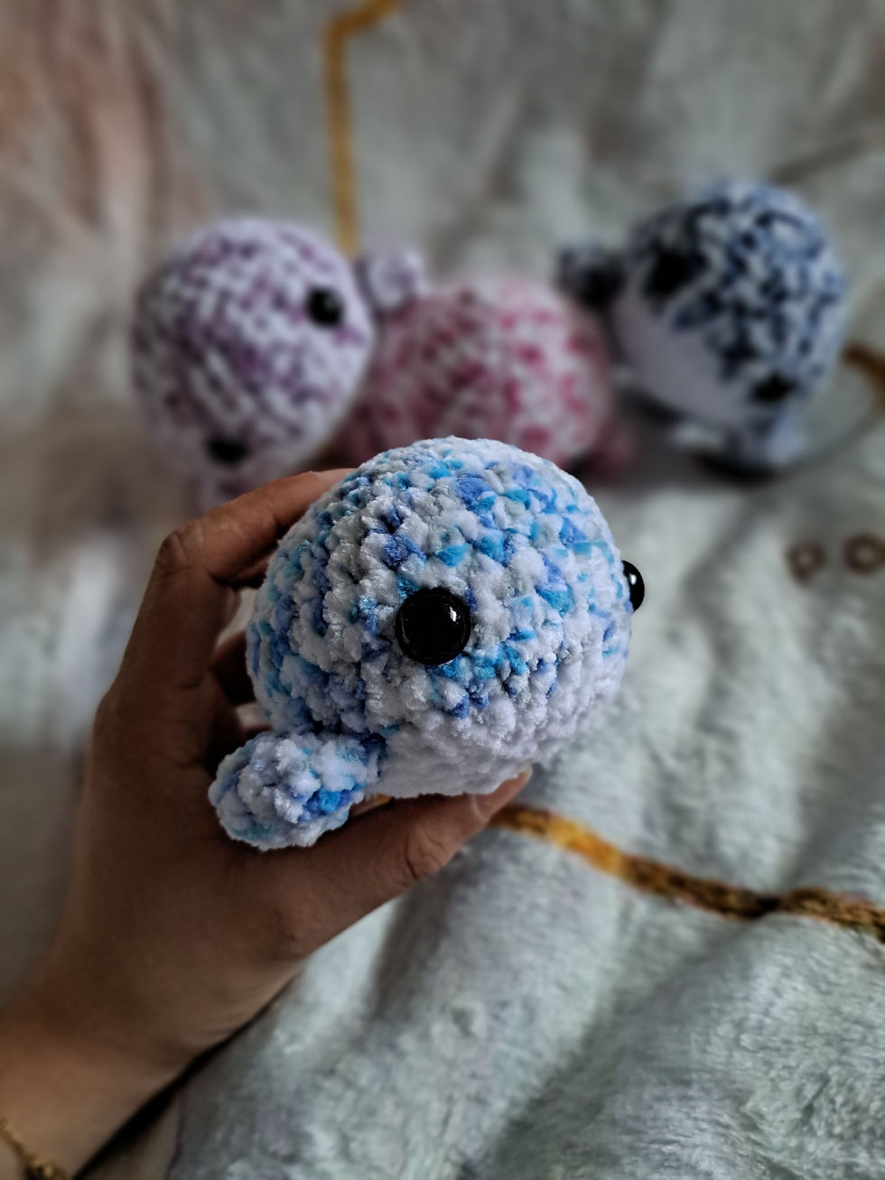 Miniature : Baleine en crochet multicolore