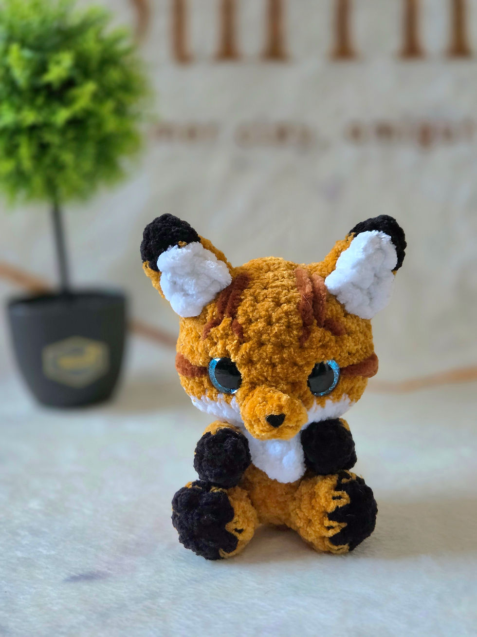 Miniature : Mascotte Stimmy en crochet 🦊