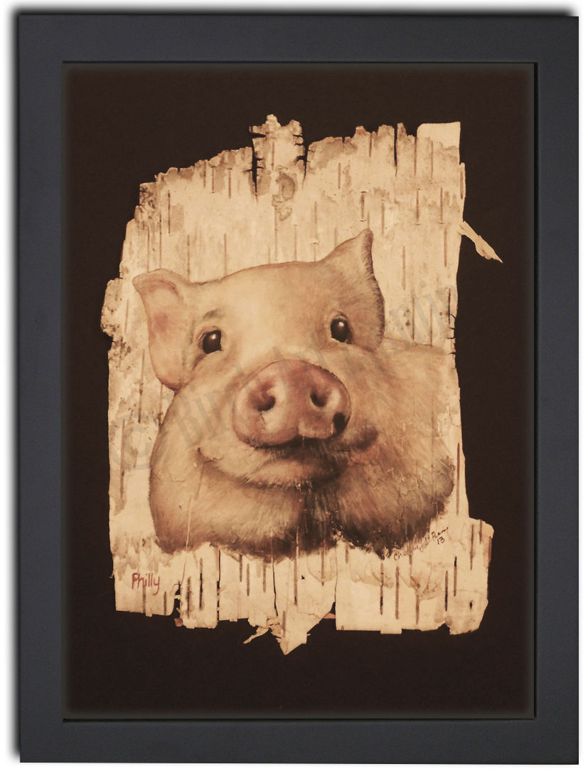 Portrait on Maine birch bark