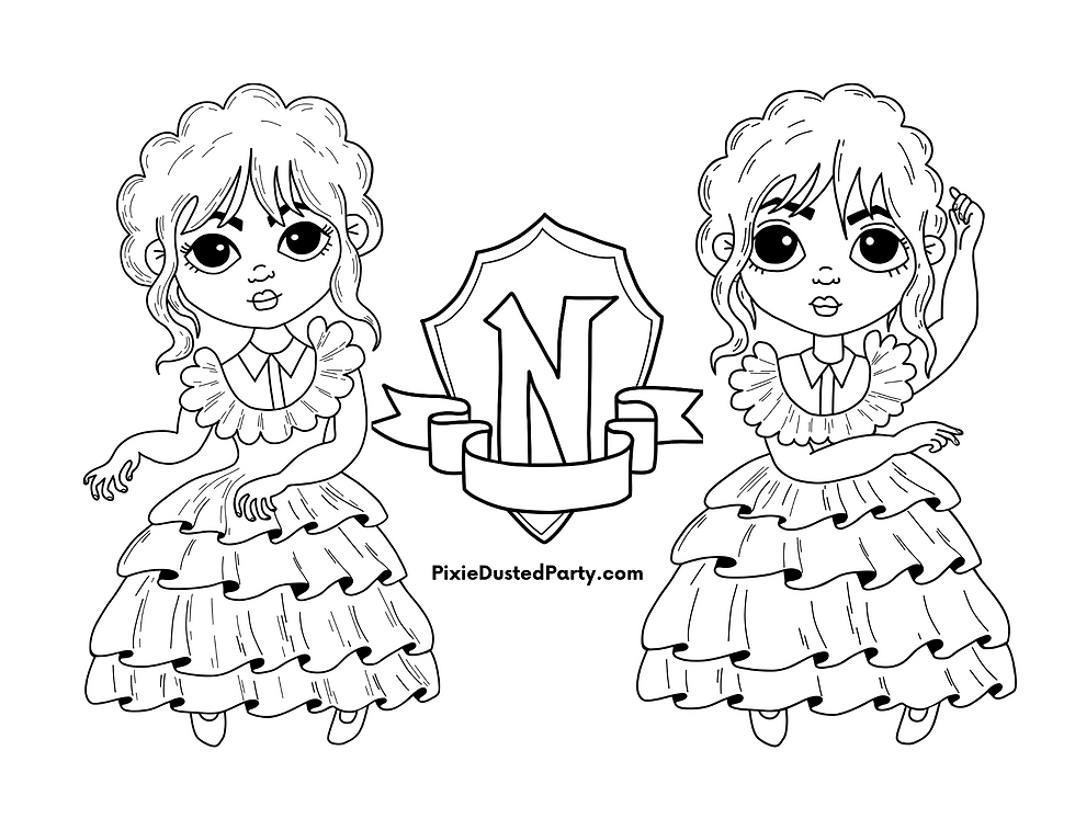wednesday addams free coloring page