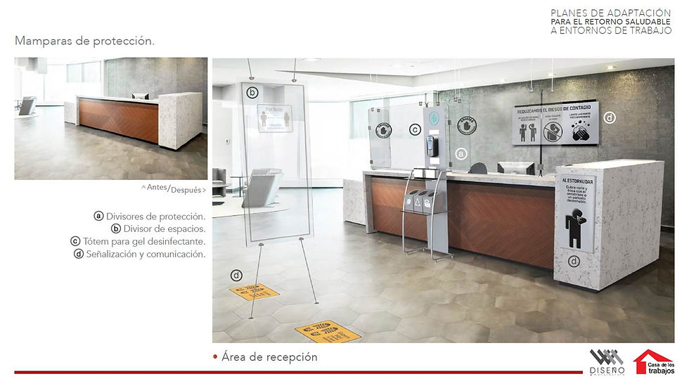 mantén higiene, desinfección y sana distancia en oficinas y espacios laborales de trabajo.