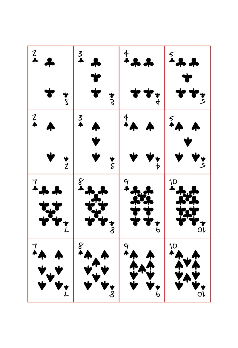 black cards 2 - 9