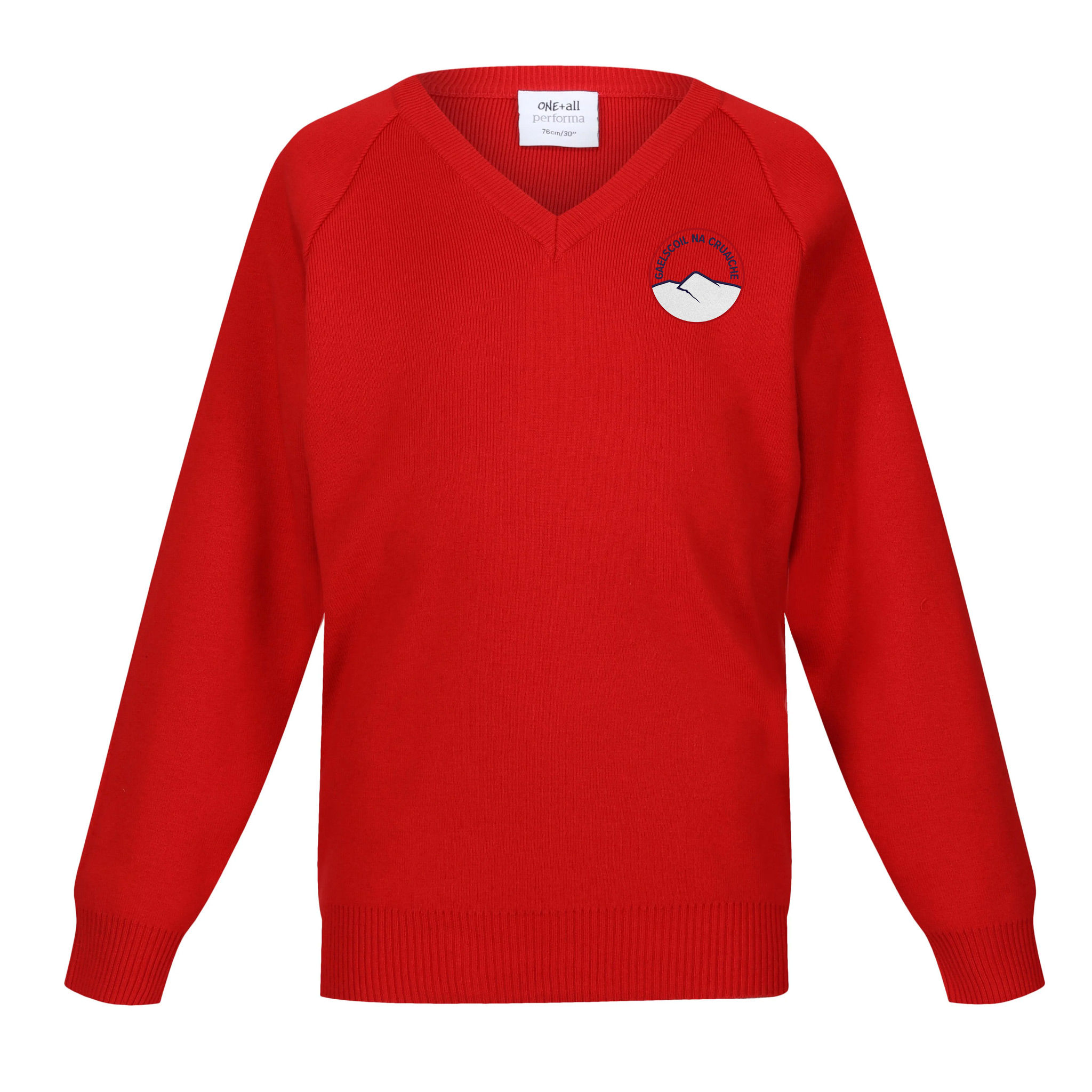 Cotton Blend Kids Gaelscoil na Cruaiche V-Neck Jumper