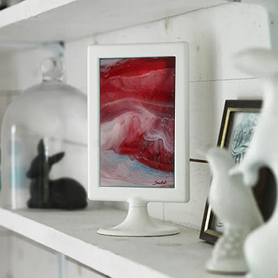 Cornice con vetro Youghiogheny Rosso Rame / Rosa / Bianco illuminato - CV08