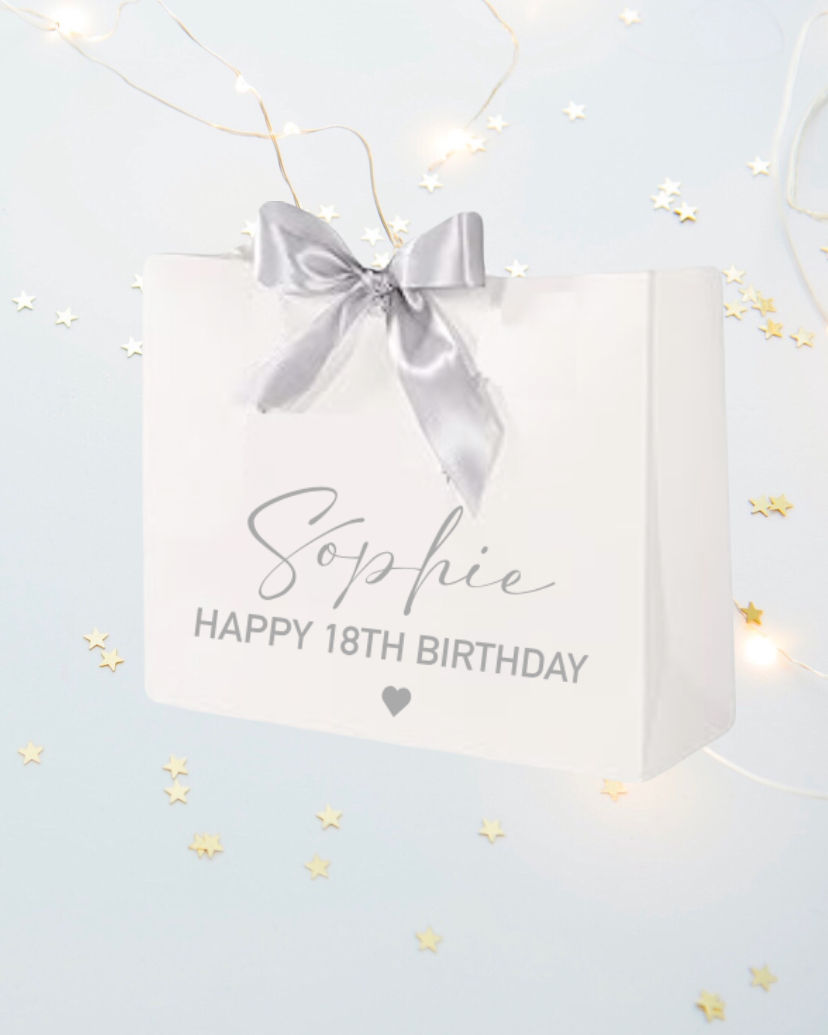 Personalised Medium Celebration Bow Gift Bag