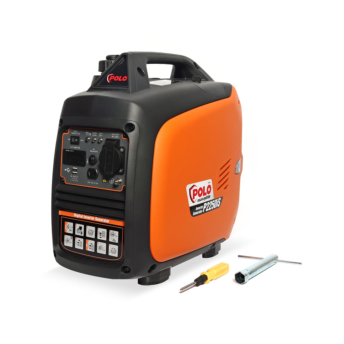 เครื่องปั่นไฟอินเวอร์เตอร์ POLO รุ่น P2250IS กำลังสูงสุด 2.68 แรงม้า (2.0 กิโลวั