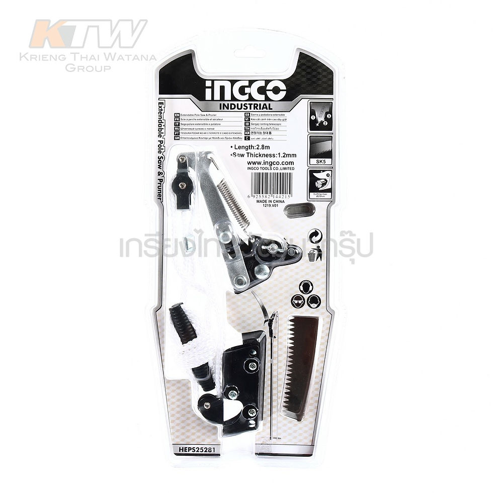 Thumbnail: INGCO กรรไกรกระตุกกิ่งไม้+เลื่อย รุ่น HEPS25281 ตัดกิ่งไม้ได้สูงสุด 25 มิลลิเมตร