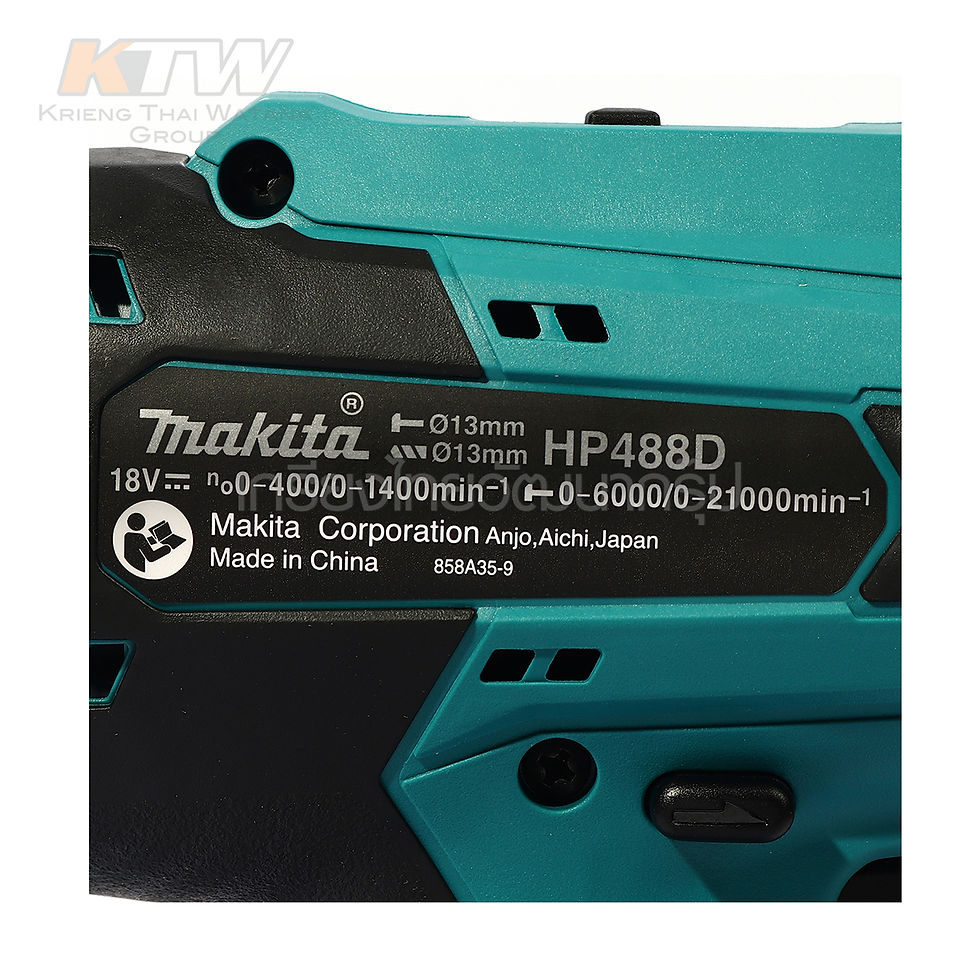 ภาพขนาดย่อ: MAKITA ชุดสว่านไร้สายกระแทก 18 โวลต์ (G-TYPE) รุ่น HP488DYEX1 เจาะเหล็กได้ 13 มม
