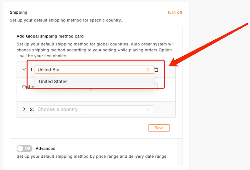 Set shipping method for all products with Woo DSers - Example United States - Woo DSers