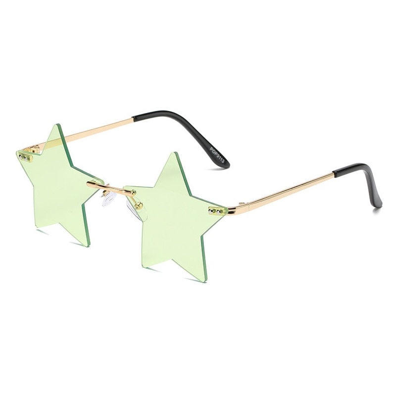 Thumbnail: SO&EI Vintage Unique Star Shape Mirror Rimless Sunglasses Shades