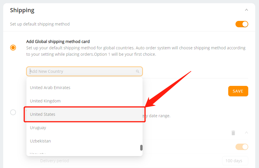Set shipping method for all products with Wix DSers - select specific countries - Wix DSers