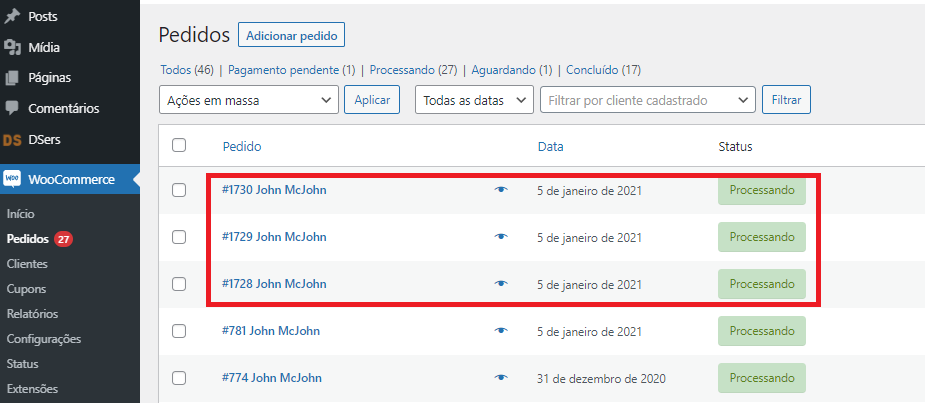 Preencher pedidos manualmente no DSers - 8 - Woo DSers
