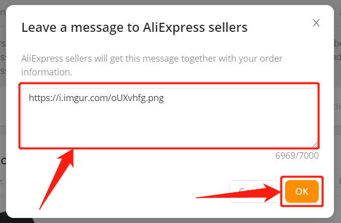 Send images to suppliers - paste Direct Link - DSers
