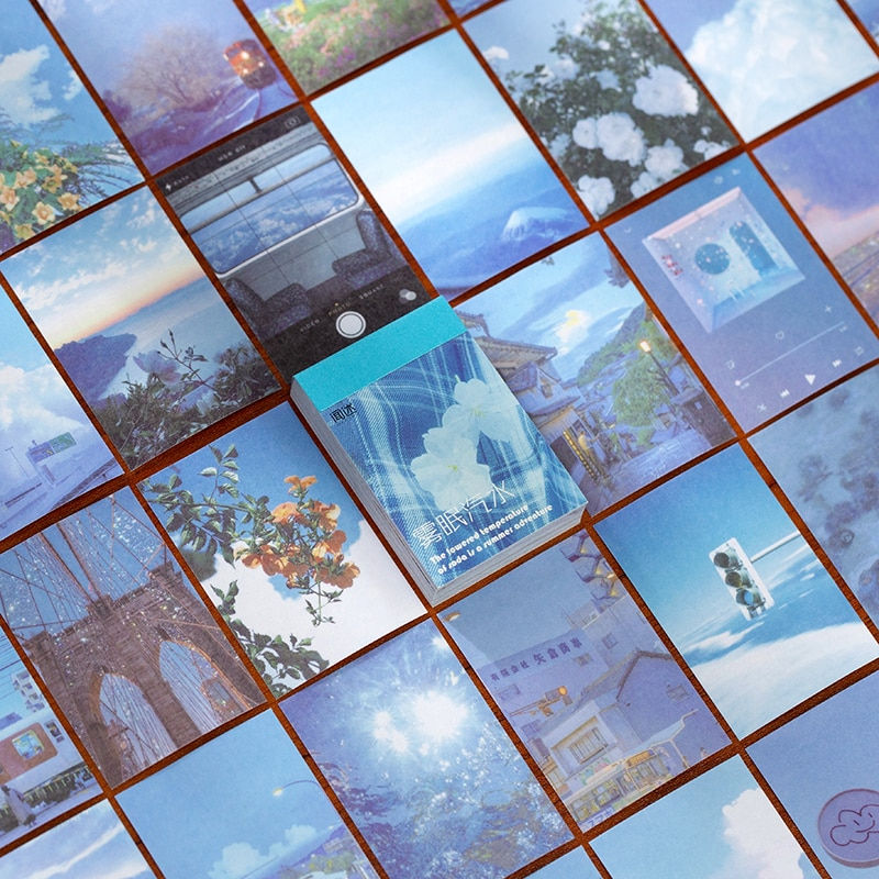 Thumbnail: Yoofun 50 Sheets Natural Scenery&Art Paicor Sticker