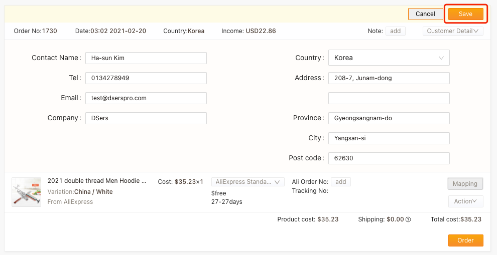 Especificações de pedidos para a Coreia com Woo DSers - 6 - Woo DSers
