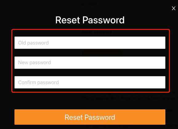 Change password with Woo DSers - Enter new Password - Woo DSers