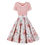 Thumbnail: Tonval Vintage 50s Ladies Floral Pleated Rockabilly Dress