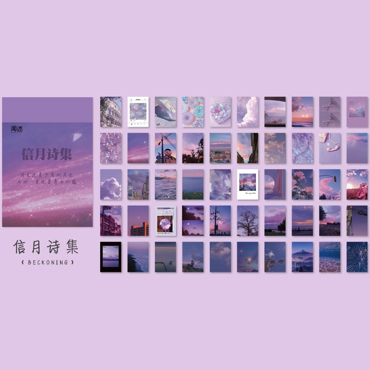 Thumbnail: Yoofun 50 Sheets Natural Scenery&Art Paicor Sticker