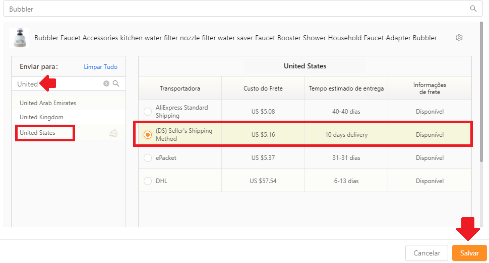Entrega em 10 dias para países específicos - 15 - DSers