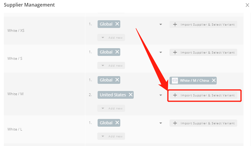 Advanced Mapping with Wix DSers - Click Import supplier & Select variant - Wix DSers