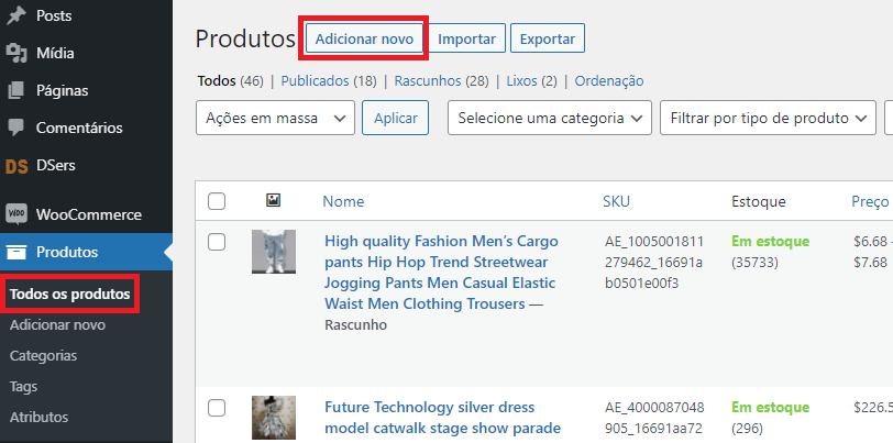 Criar um produto no WooCommerce com DSers - 1 - Woo DSers