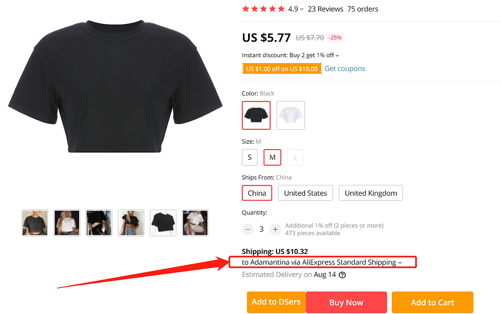 Why can’t I select a shipping method with Wix DSers - check ship to in AliExpress page - Wix DSers