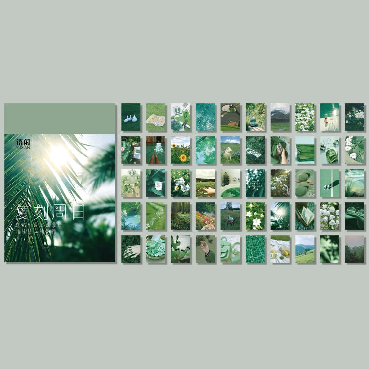 Thumbnail: Yoofun 50 Sheets Natural Scenery&Art Paicor Sticker