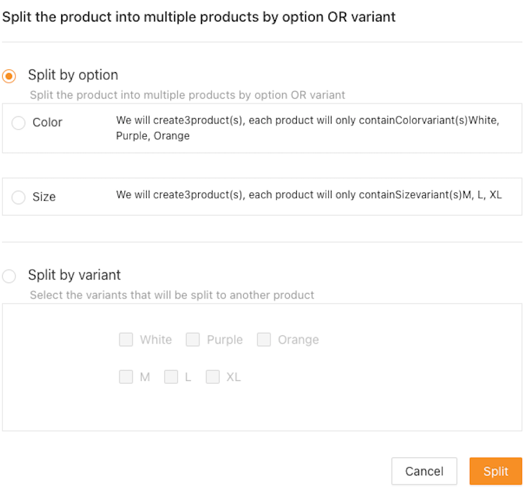 Split a product with Woo DSers - New Tab - Woo DSers
