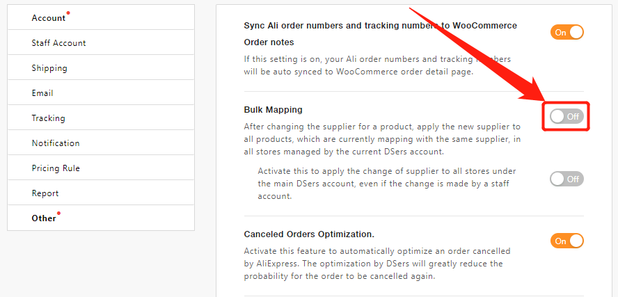 Bulk Mapping with DSers - activate - Woo DSers