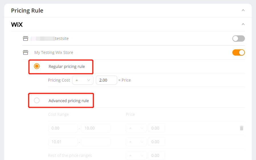 Pricing Rule with Wix DSers - two types of Pricing Rule - Wix DSers