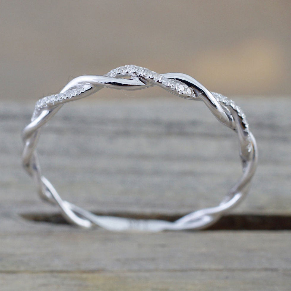 Thumbnail: ZHOUYANG Dainty Ring For Women Thin Temperament Winding Wedding Engagement Ring 