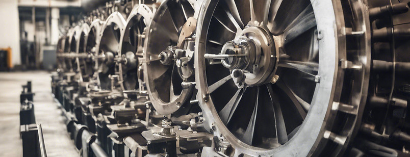 a row flywheels used in energy productio