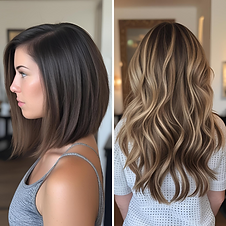 Hair extensions before and after, seamless hair transformation, add length and volume, nat